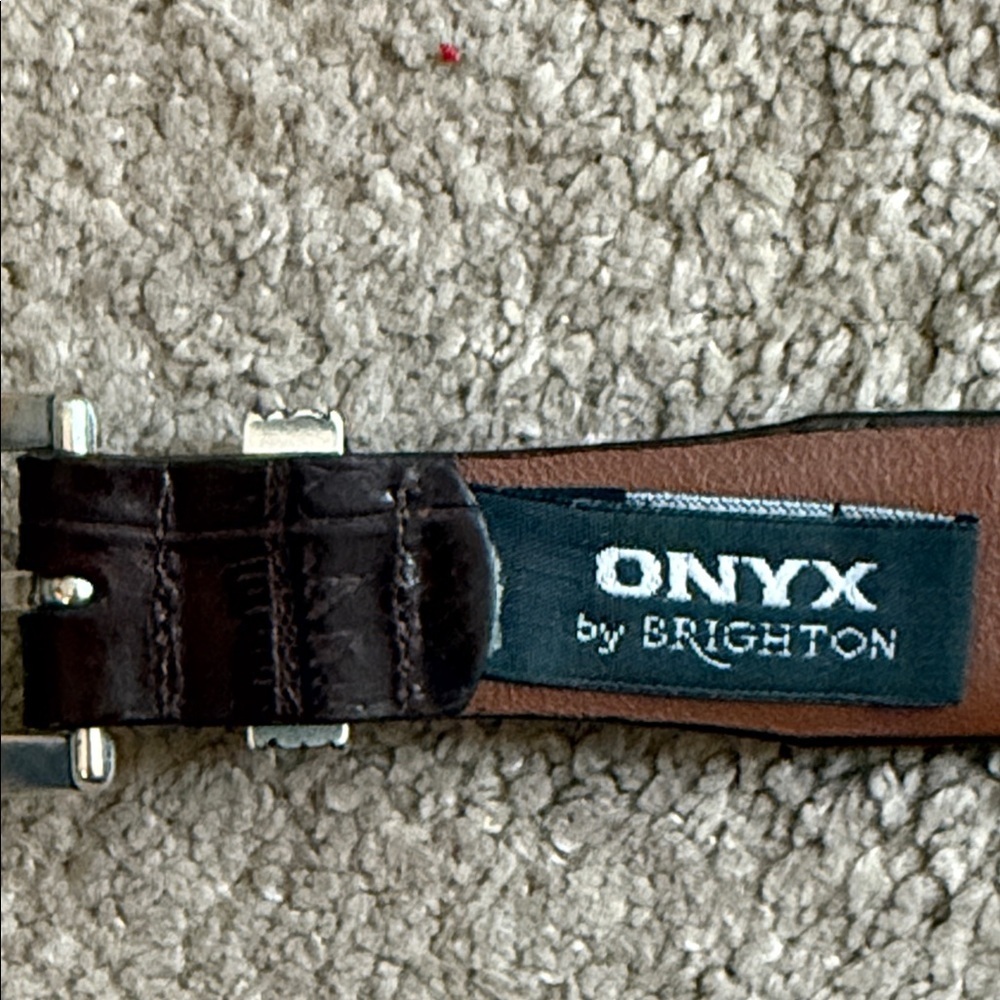 ONYX by Brighton 14903 Men’s Brown Crocodile Leather Belt- size 40 inches - Picture 6 of 9